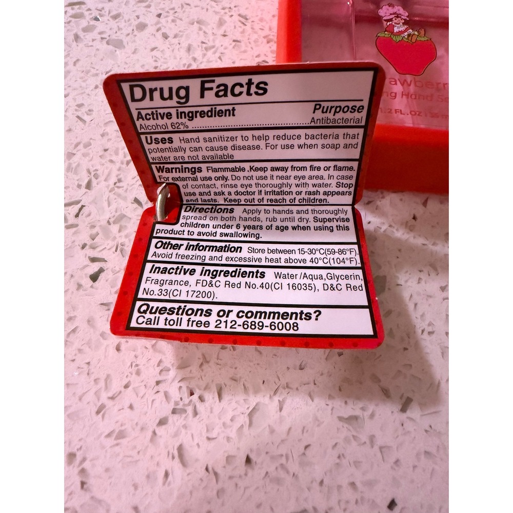 Strawberry Shortcake Hydrating Hand Sanitizer Spray Red Silicone Case Keychain - Picture 3 of 4